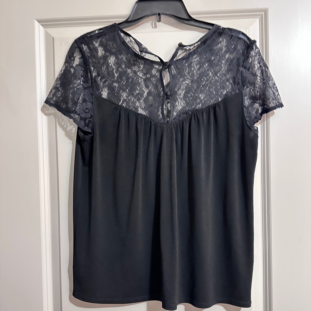 Express Elegant Black Lace Blouse